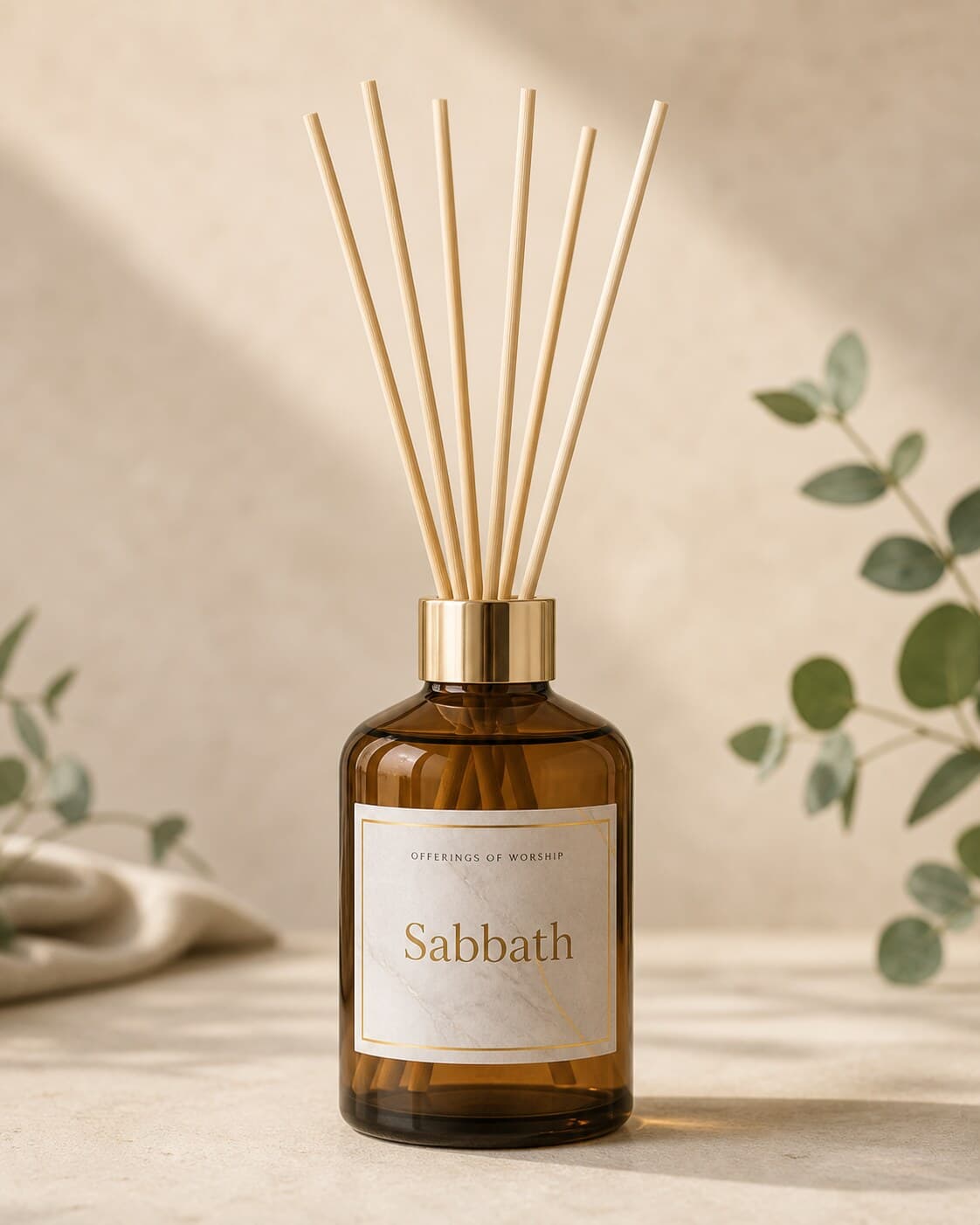 Sabbath Reed Diffuser — Passive fragrance for the still room.