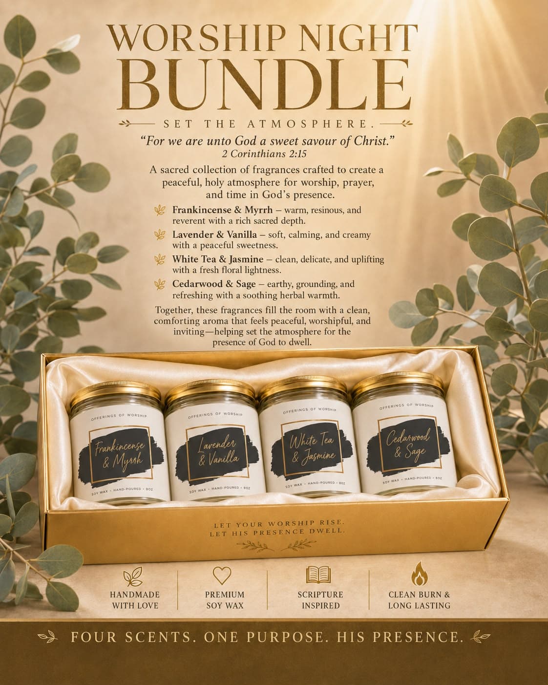 Worship Night Bundle — The room, set for stillness.